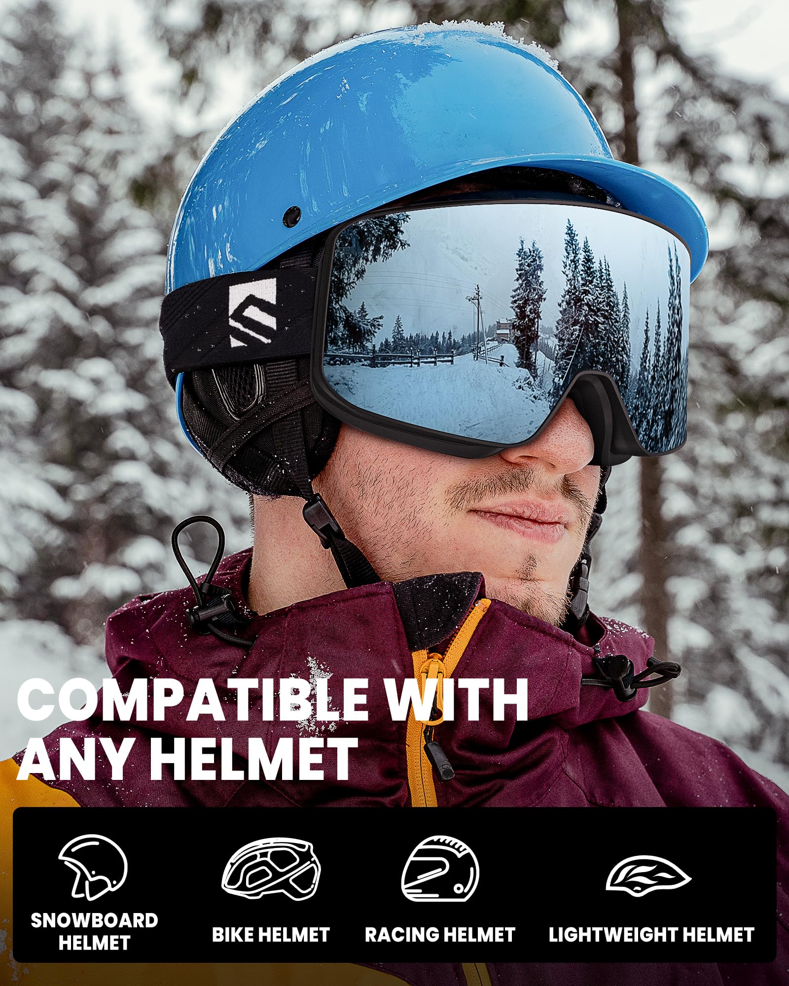 SNOWER Occhiali da sci unisex per adulti M9
