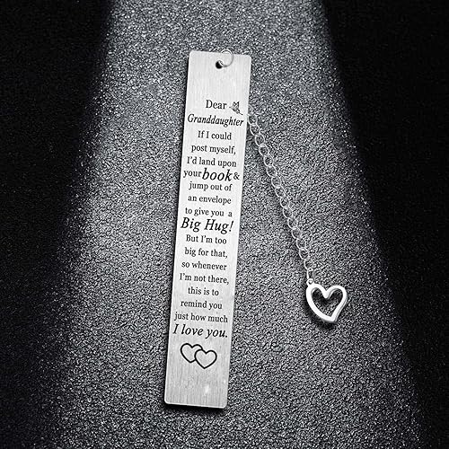 Miniatura 4 de Marcapáginas para nieta con texto en inglés "I Love You" de abuelo y abuela, regalo de cumpleaños y graduación