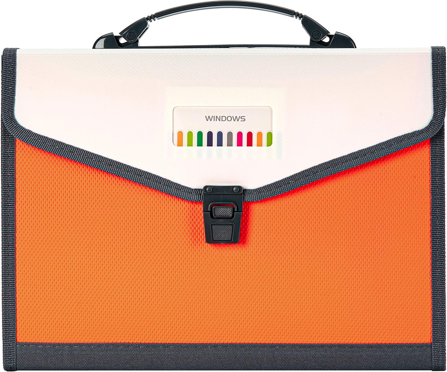 FANWU 13 Pockets Expanding File Folder Accordion File with Handle & Buckle - Letter A4 Paper Size - Expandable Plastic File Folder Monthly Portable Document Organizer for Home School Office (Orange)
