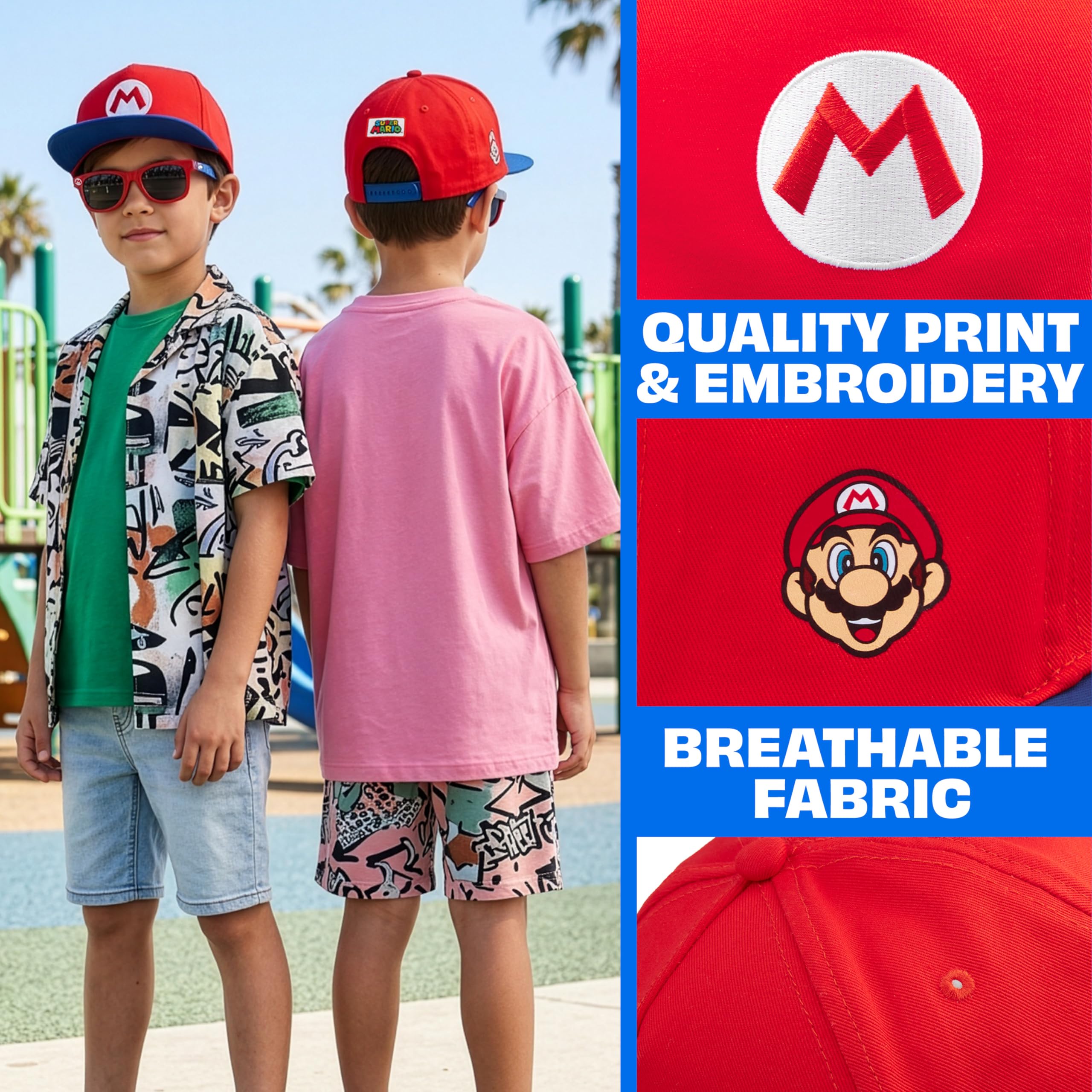 Get Trend Minecraft | Fortnite | Super Mario | Spongebob Boys Baseball Cap Occhiali da sole set, cappello regolabile, 100% UV Shades - 5