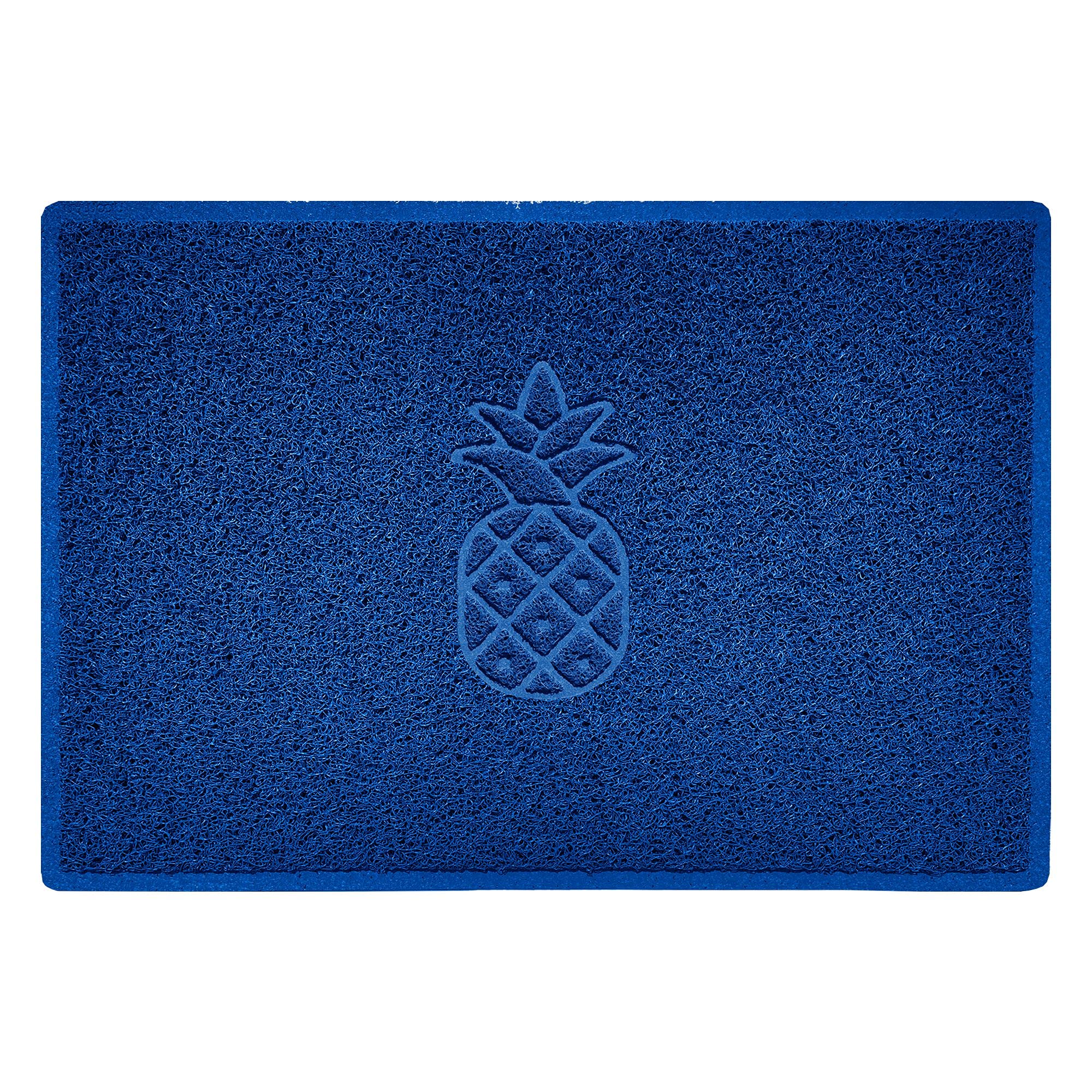 Nicoman Pineapple Embossed Shape Door Mat Dirt-Trapper Washable Barrier Doormat-(Use Indoor or Sheltered Outdoor)-(90x60cm/3x2ft,Large) Blue
