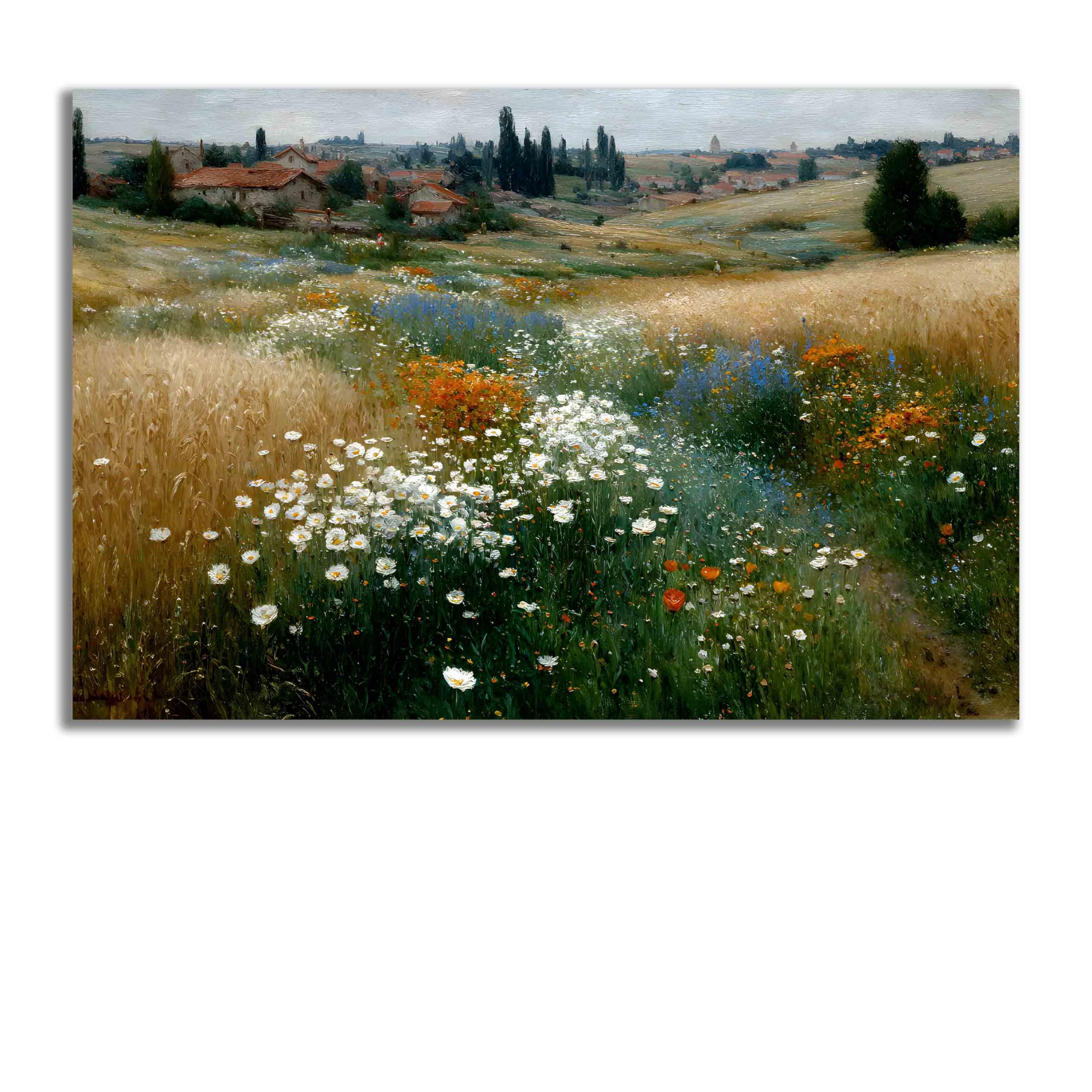 Kunstbruder Abstrakte Wandbilder in XXL formaten, Kunstdruck, Vintage (Acker im Frühherbst, 60x80 cm) Wanddeko für Wohnzimmer & Esszimmer