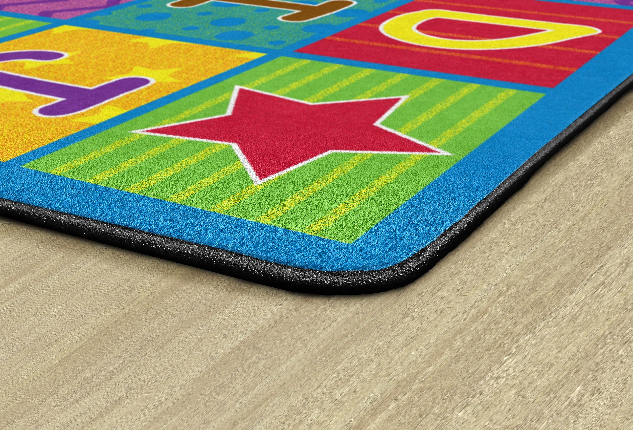Flagship Carpets Cheerful Alphabet Educational Multicolor Rug for Home Learning Area or Playroom Mat, Kids Room, Childrens Classroom Carpet, 7'6