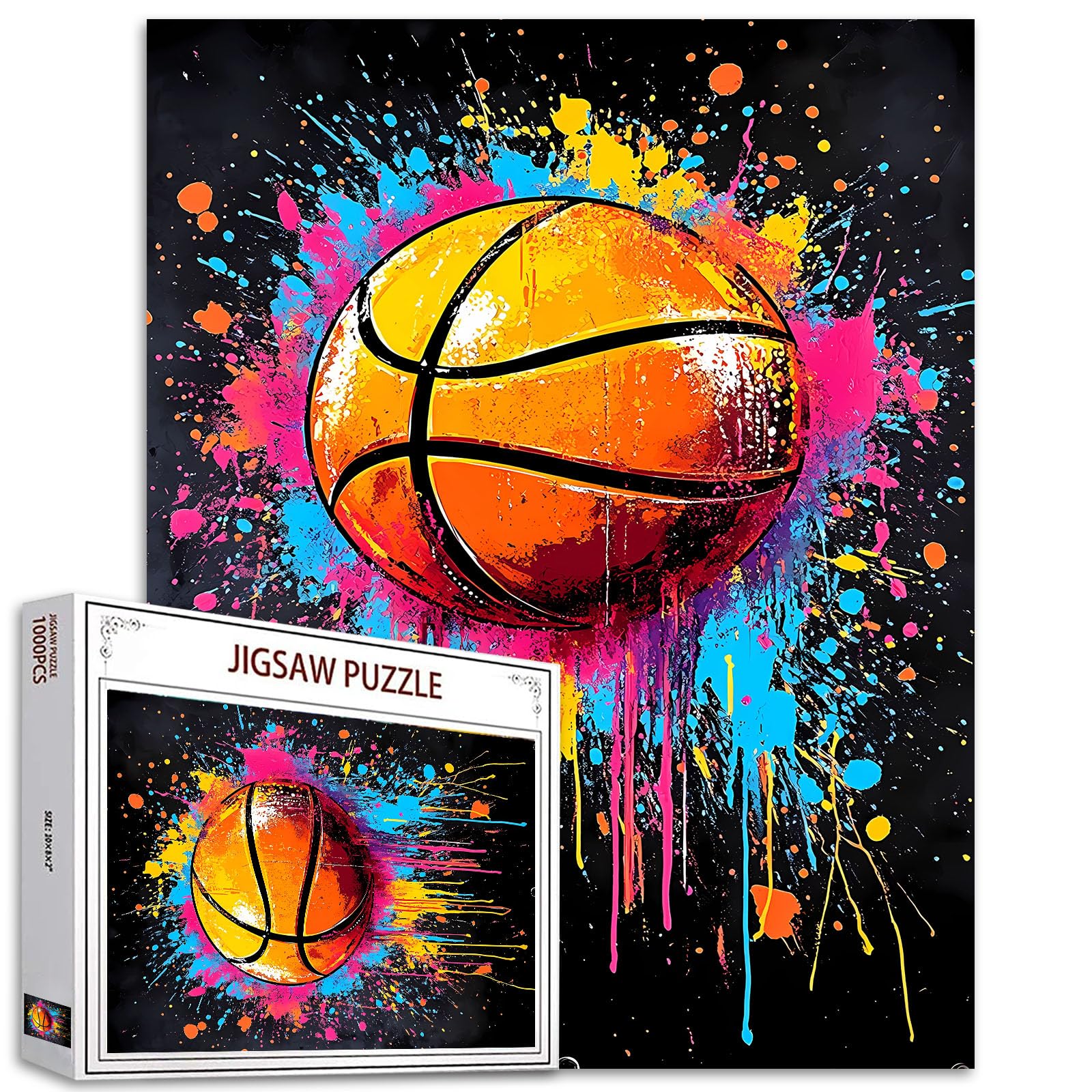 Tucocoo Graffiti Basketball Jigsaw Puzzle 1000 Pieces Puzzles for Adults, Colorful Art Jigsaw Puzzles for Difficult Challenging Family Activity Educational Games DIY Crafts Puzzle for Home Decor Gift โ image 1