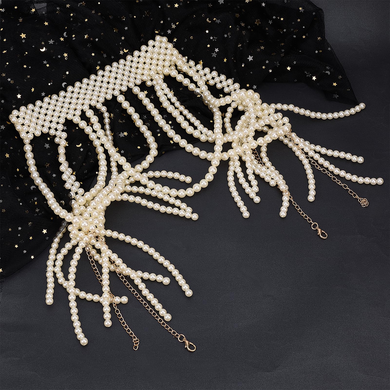 Collares de Perlas para el Hombro de NICENEEDED, Cadena para el Hombro Y la Espalda para Novia, Estilo Bohemio, con Múltiples Capas, Joyas Corporales para Playa de Verano