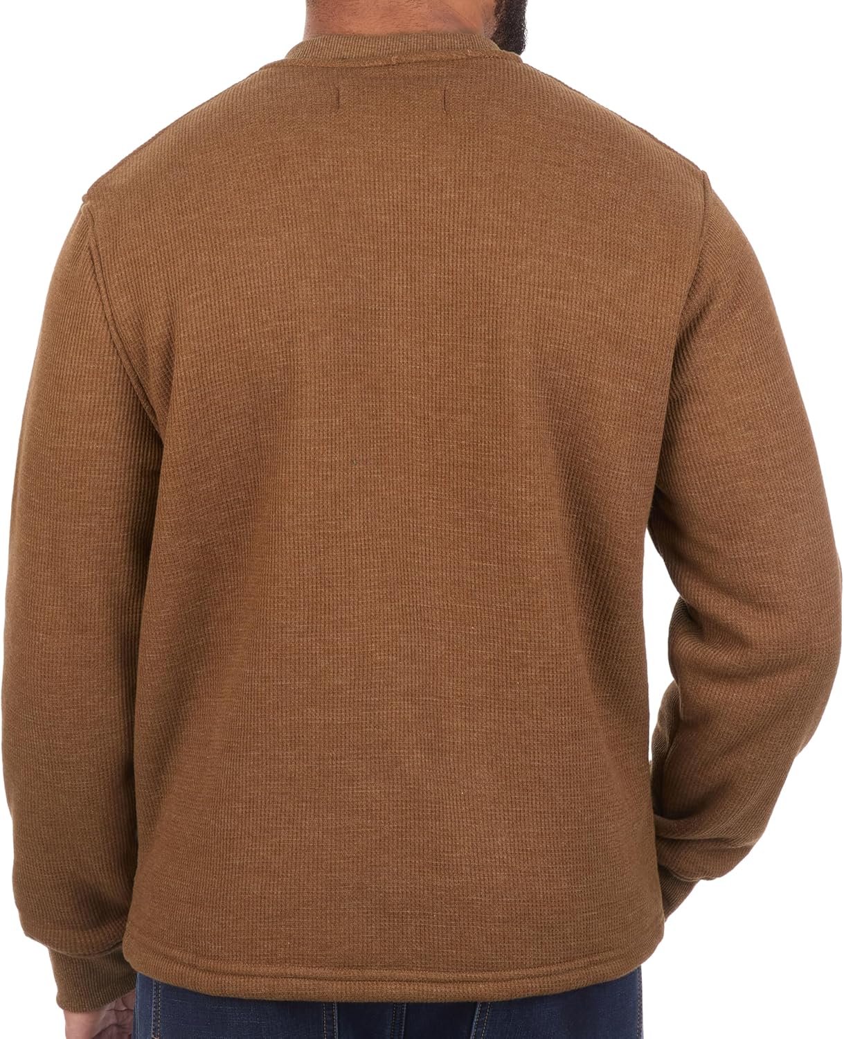 The American Outdoorsman Sherpa Lined Waffle Henley for Men - Thermal Long Sleeve Shirt Bonded Sherpa Lining For Outdoors - Image 5