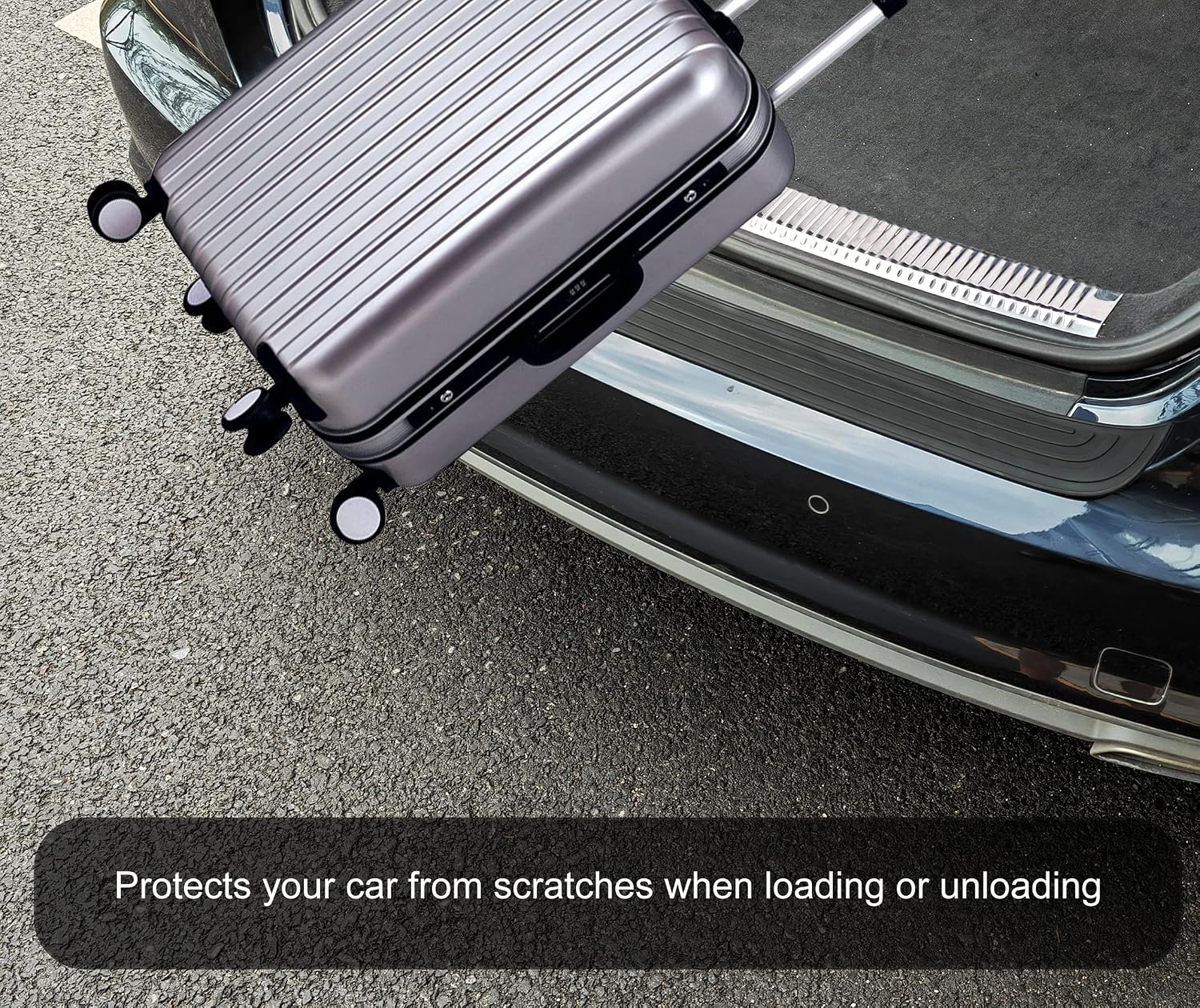 Ajxn 1 PC Car Rear Bumper Protector 35"*2.75", Car/SUV Universal Rubber Anti-Scratch Trunk Exterior Accessories(Black #2)