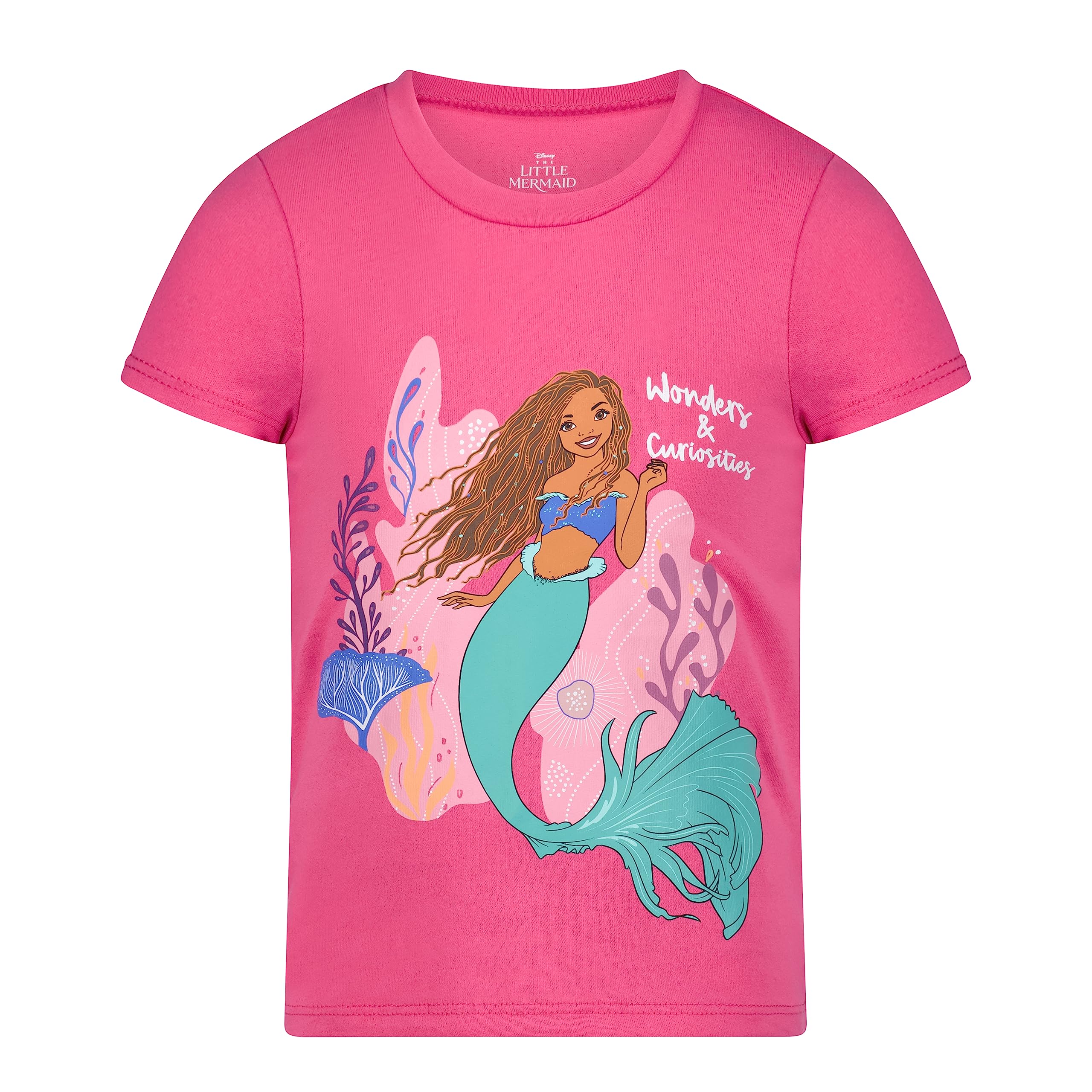 Disney Conjunto de camiseta y pantalones cortos Ariel La Sirenita Niña - Rosa