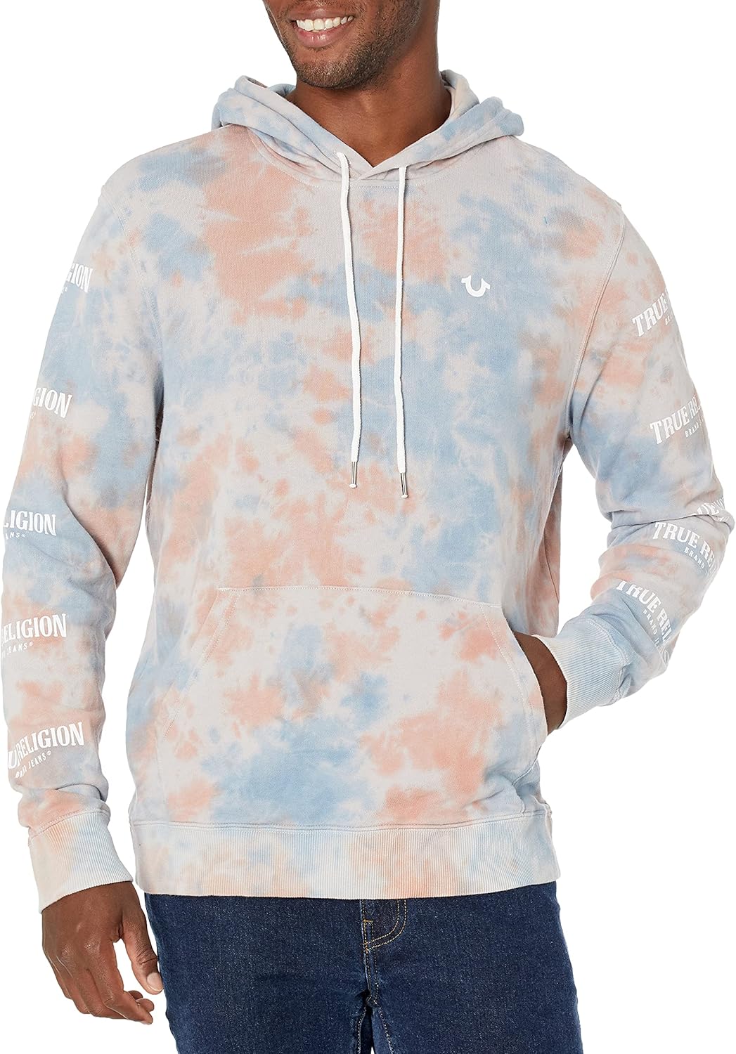 True Religion Men's Outline True Long Sleeve Zip Up Hoodie at  Men’s Clothing store