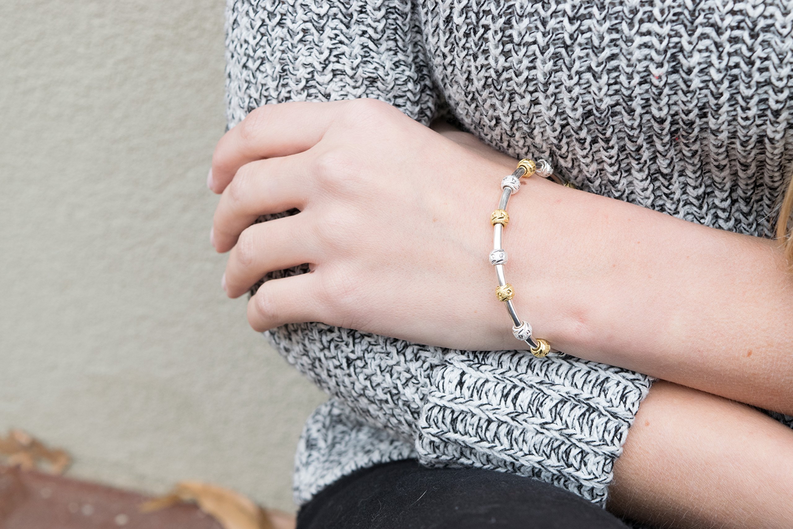 Chelsea Charles Golf Goddess - Pulsera con cuentas - AW-CMHJ-GG-LSG, plateado y dorado