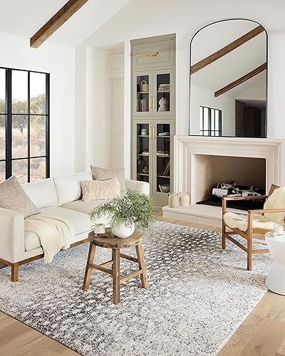 Loloi II Bliss Shag Collection BLS-01 - Alfombra decorativa grisblanca de 2 pies y 3 pulgadas x 4 pies