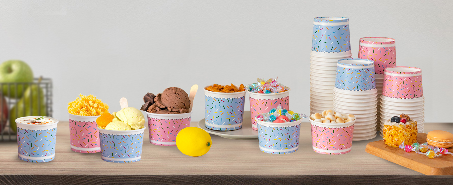 Amazon.com: Lamosi Ice Cream Cups - 100 Count - 9 oz Disposable