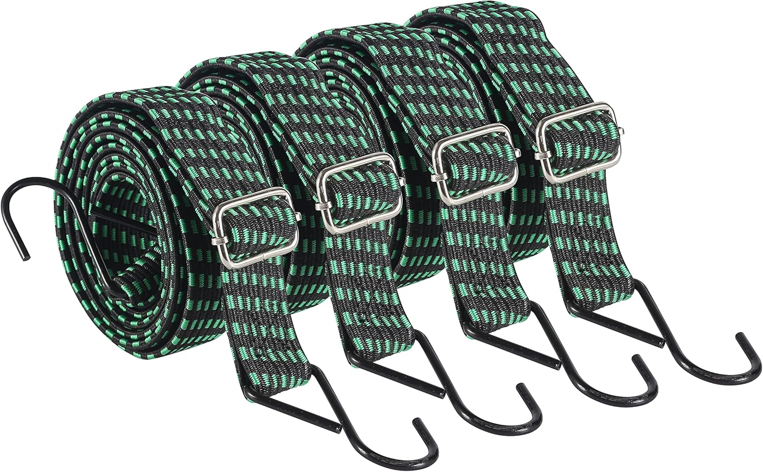 Yorkmills Bungee Cords with Hooks, 4 Pack 2M Heavy Duty Extra Strong