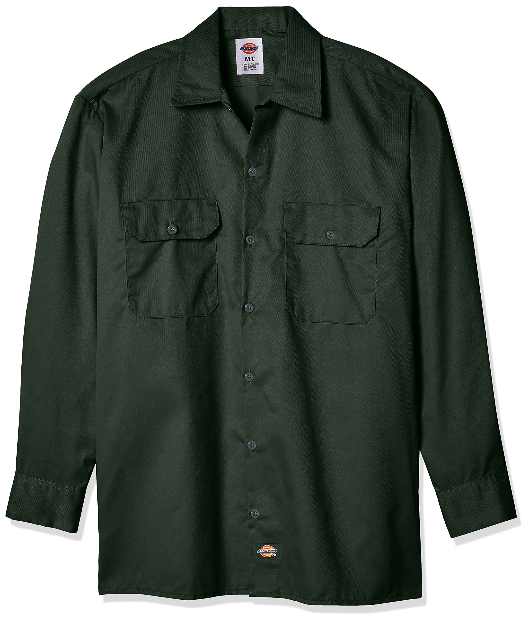 DickiesDickies Men's Long Sleeve Work Regular Fit Casual Shirt, Hunter Green, XL