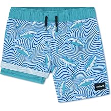 Hurley Kids Boys Pop Color Palm Pull-On Swim Trunks Little Kid