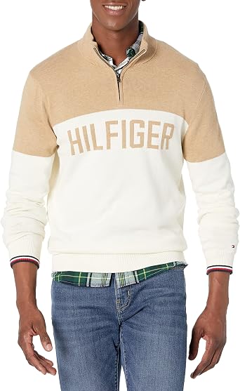 Amazon.com: Tommy Hilfiger Sudadera de cuello alto con cremallera de 1/4  para hombre : Ropa, Zapatos y Joyería