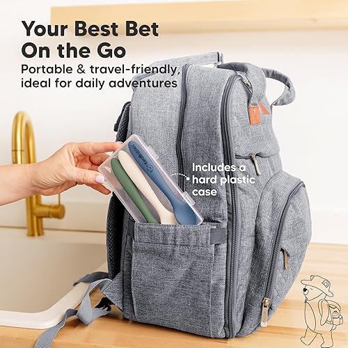 Miniatura 8 de KeaBabies Cucharas de silicona para bebés, alimentación autónoma de 6 a 12 meses, paquete de 3 utensilios de destete para bebés, cuchara de