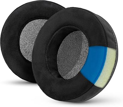 Brainwavz Gaming Earpads for Razer Kraken & Other Gaming Headsets & AKG 701 Q701 & Other Headphones See List, Dimensions & Video, Cooling Gel, Memory Foam, Micro Suede, XL Round Black