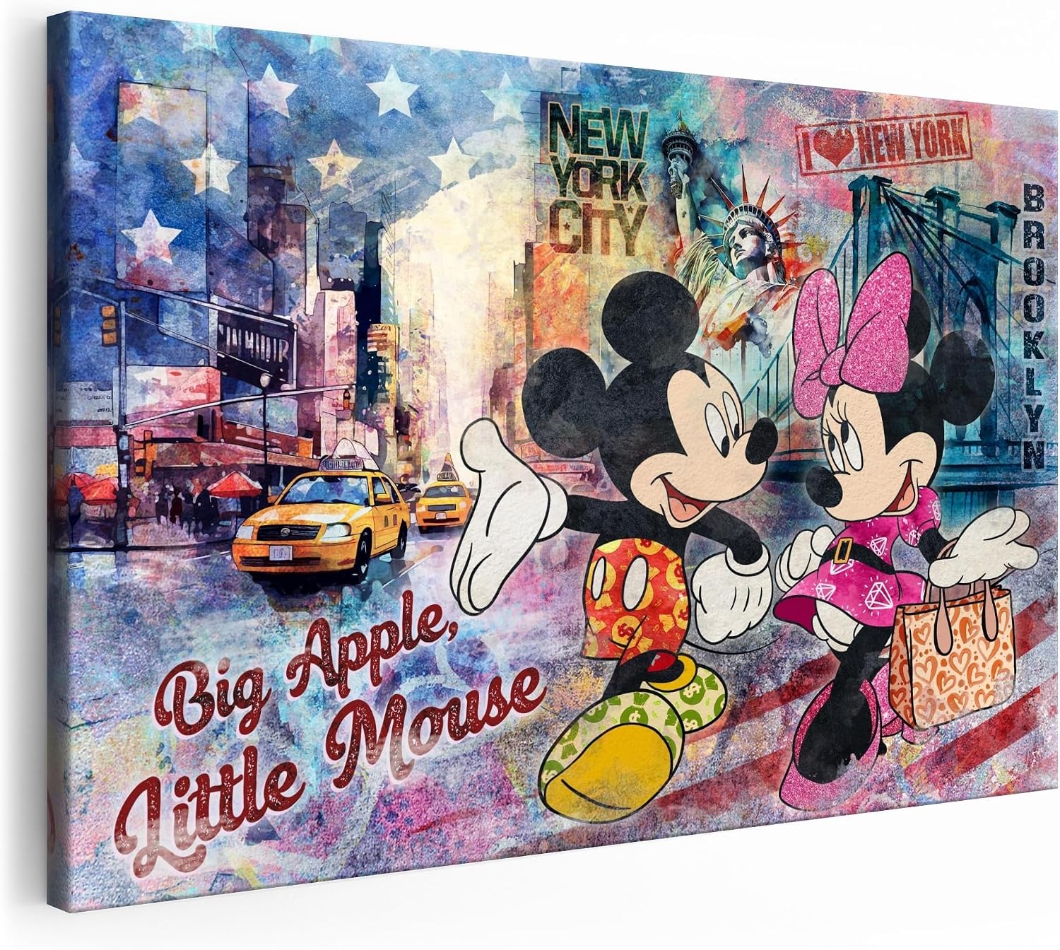 Artmazing Mickey and Minnie Mouse Wall Picture Cool Living Room Wall Pictures S-Art Modern Canvas XXL