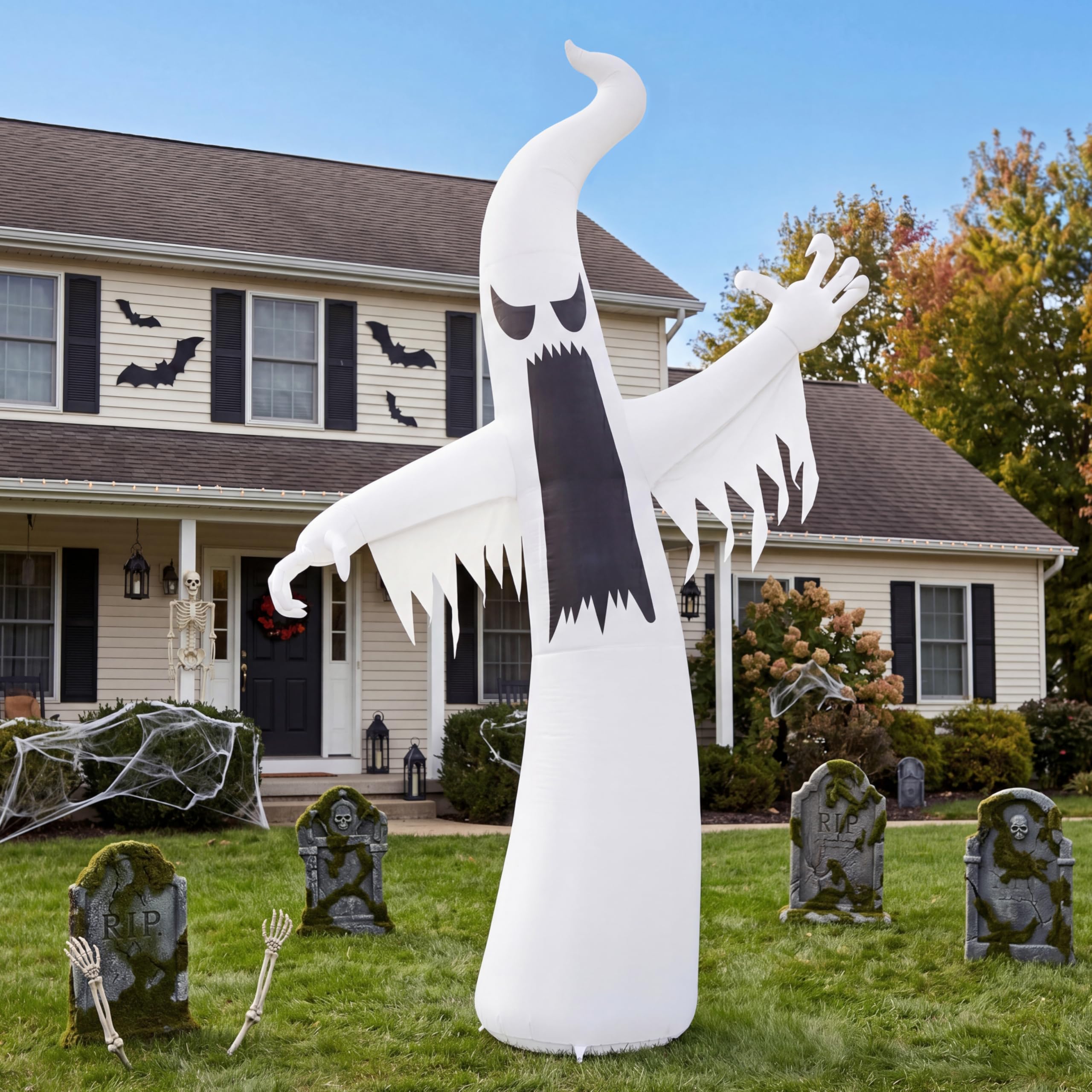Joiedomi Halloween Spooky Ghost sopraelevata gonfiabile (3,7 m di altezza)