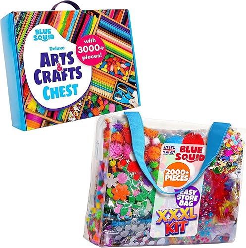 Kit de artes y manualidades para niños, paquete especial, baúl de manualidades de lujo y bolsa de manualidades XXXL - 5000+ piezas