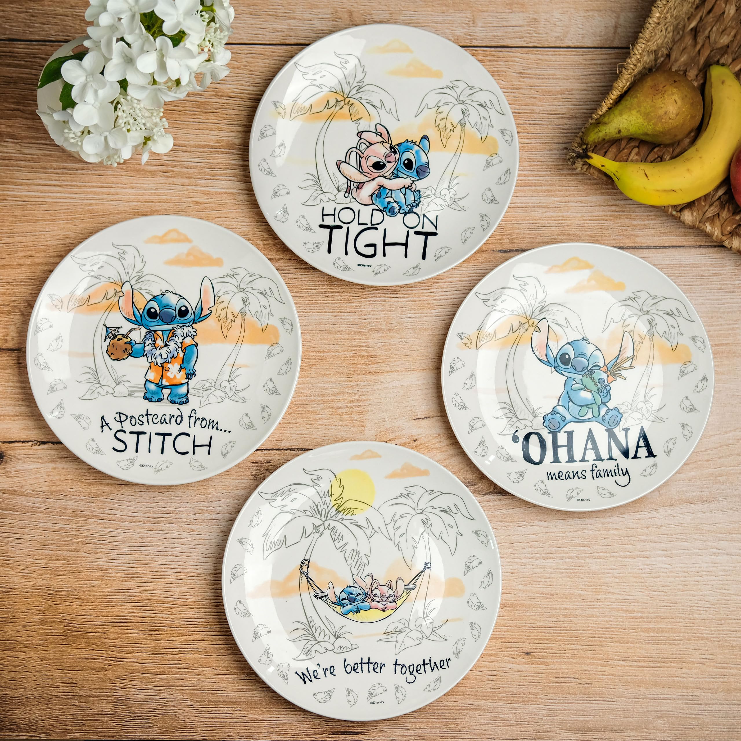 Elbenwald Lot d'assiettes – Différents motifs Le Seigneur des Anneaux, Lilo & Stitch et Star Wars en céramique (Lilo & Stitch)