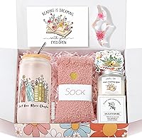JSENGIFT Book Lovers Gifts for Women: 16oz Tumbler, Steel Bookmark, 50 Funny Stickers, Makeup Bag & Gift Box - Bookish Reader Presents