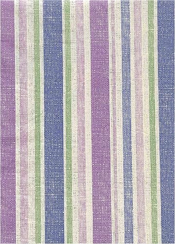 Miniatura 4 de Newbridge Mantel de vinilo a rayas festivas lavanda con reverso de franela, mantel de vinilo cuadrado de 52 x 52 pulgadas con parte trasera de