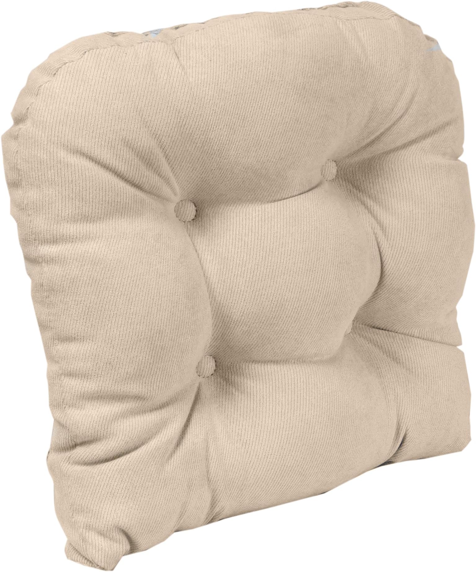 Klear Vu Gripper Overstuffed Universal Non-Slip Dining Chair Cushions for Kitchen Decor or Office Use, U-Shaped Skid-Proof Seat Pad, 17x17 Inches, 1 Count (Pack of 1), Stone