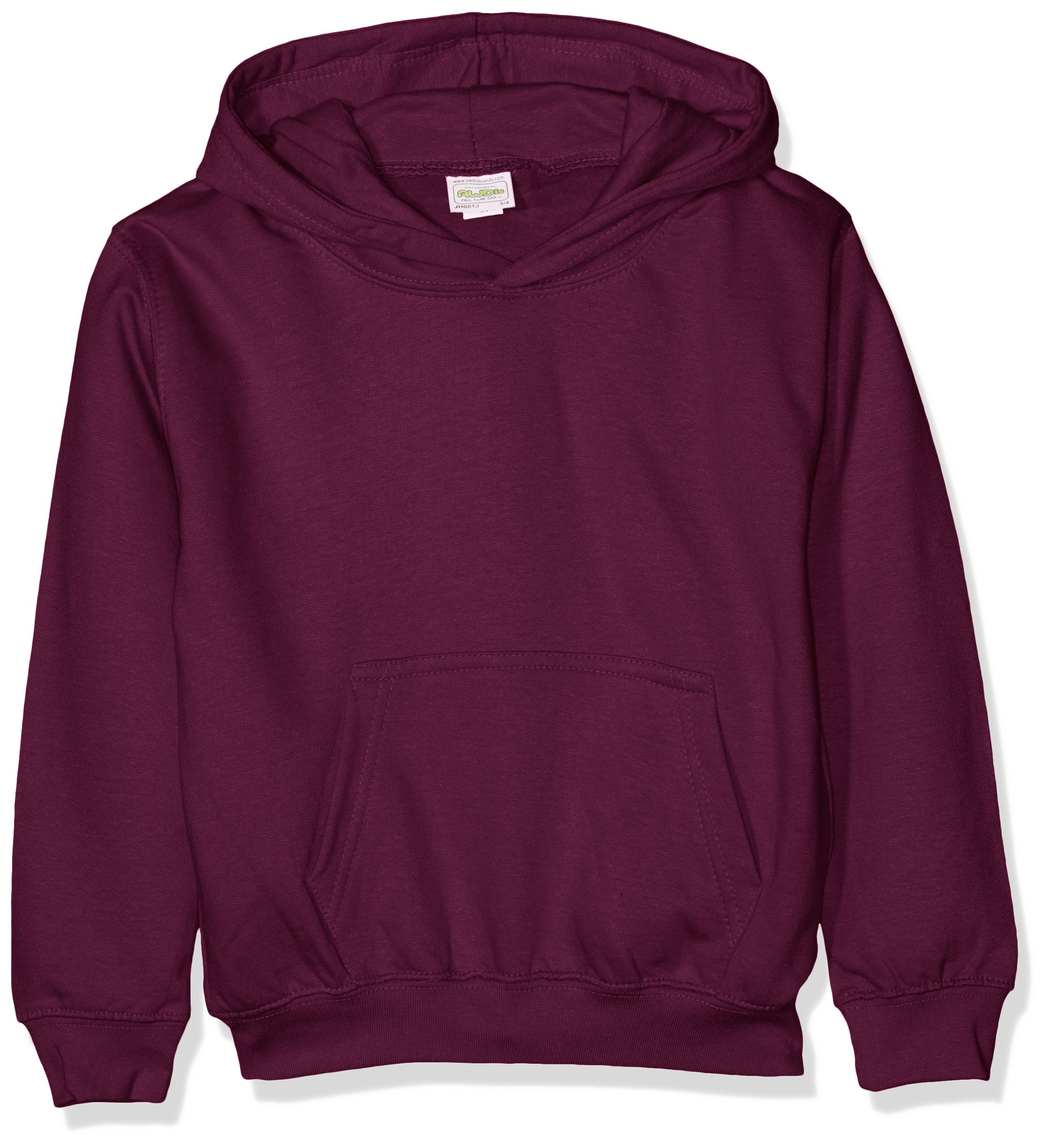 Awdis Plum Boy's Kids Hoodie, Purple (Plum), Medium Size 8 Years