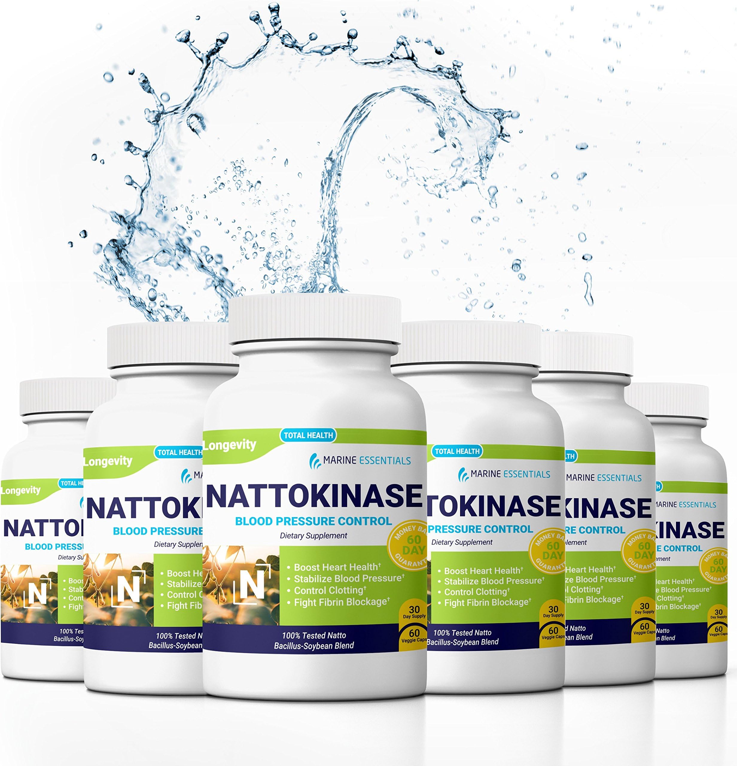 Marine Essentials Nattokinase Dietary Supplement - 100mg Vegan Formula Nattokinase Supplements for Heart Health and Circulation (360 Veg Capsules)