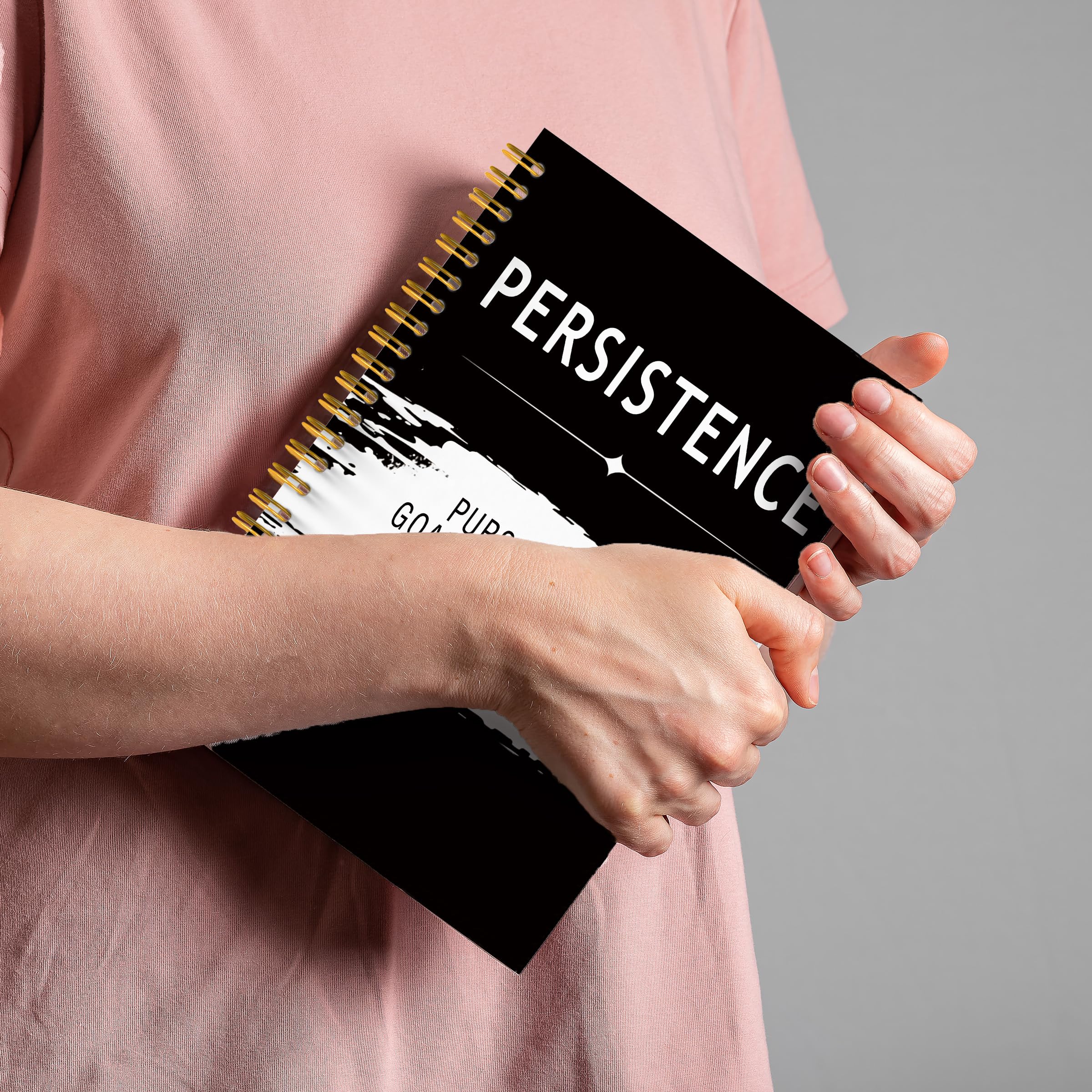 Diario con citazioni di persistenza, quaderni ispiratori per ufficio per lavoro, regali motivazionali per donne uomini, regali per colleghi d'ufficio, quaderno a spirale con copertina rigida
