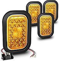 Vista 9 de TRUE MODS Kit de Luces Traseras LED Rectangulares Ámbar de 5x3 3x5 Pulgadas para Remolque [DOT FMVSS 108] [SAE I6 P P2] [Arandelas/Conectores]