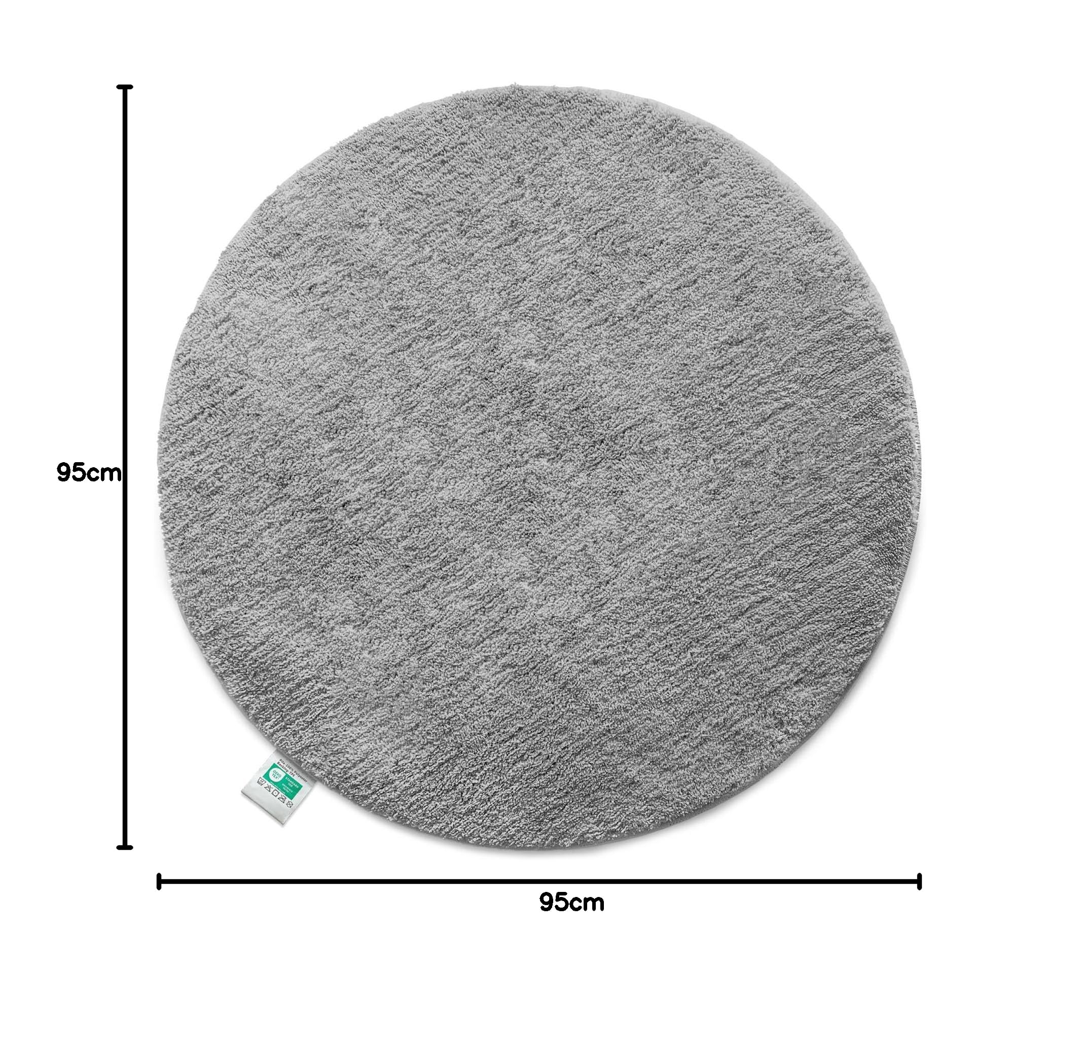 Floordirekt Badematte Sky, Badteppich in Rund, Dichtes, Flauschiges Wohlgefühl für Ihr Zuhause, Badvorleger rutschfest waschbar, schadstoffgeprüft (Silbergrau, 120 cm (Rund))