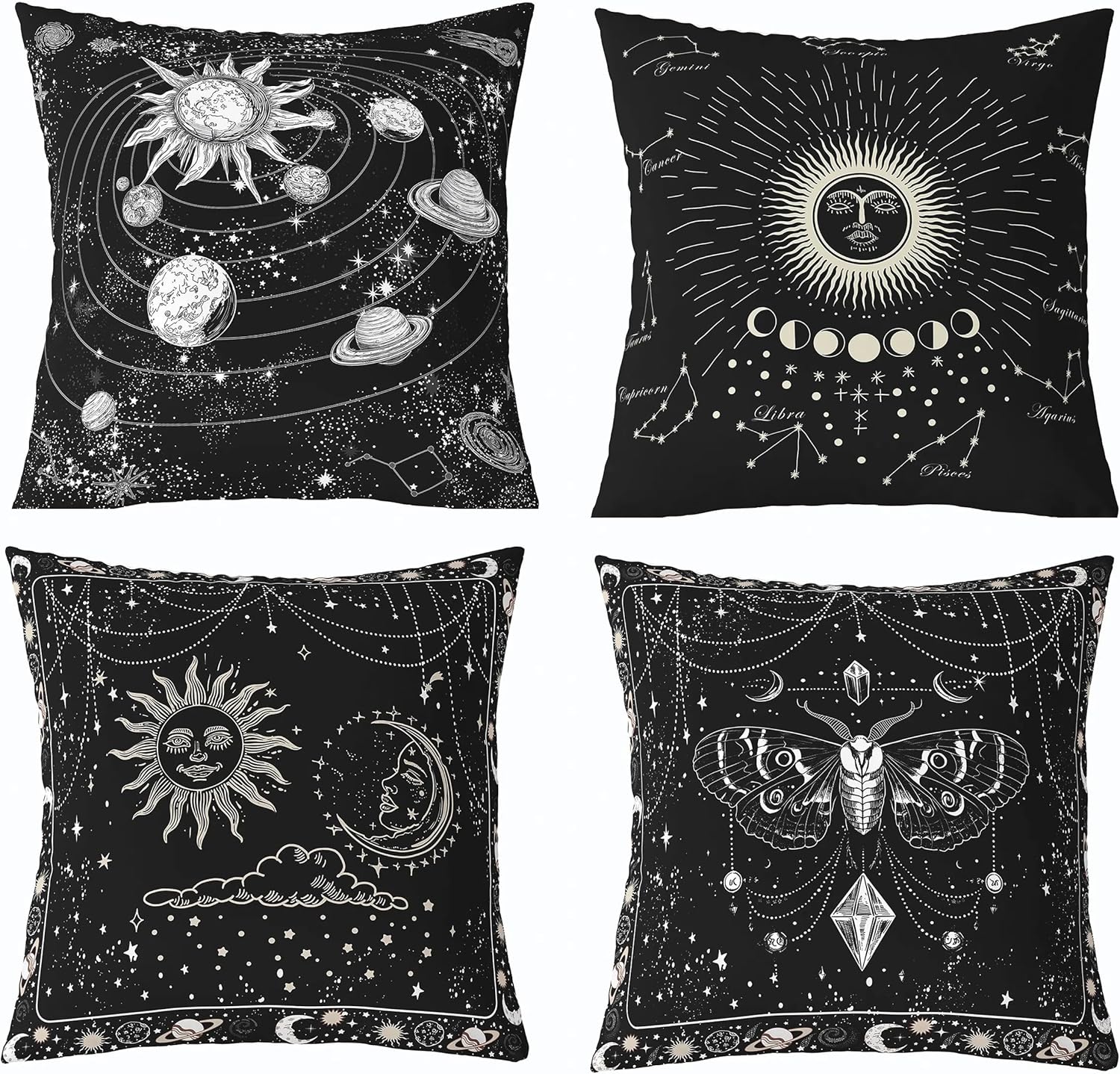 Feelyou Lake Throw Pillow Covers for Couch Sofa Bed, Set of 4 Wood Grain Lake Theme Decorative Pillows Cushion Covers,Farmhouse Blue Pillow Inserts Not Included, 20x20 inch