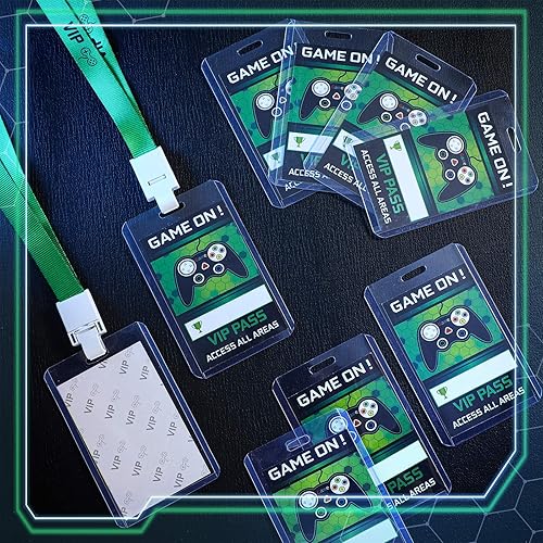 Miniatura 4 de Tenceur 30 piezas de cordones VIP para fiesta de videojuegos, soporte para tarjetas de identificación de videojuegos, soporte para pase VIP,