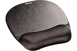 Fellowes Designer Gel Memory Foam Mouse Pad with Wrist Rest - Black (9176501)
