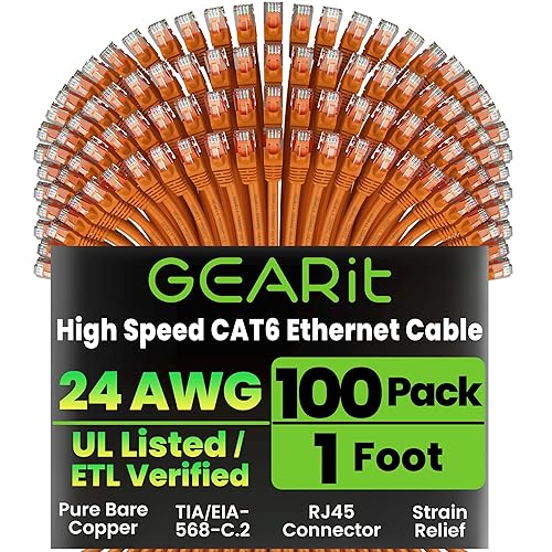 Miniatura 26 de GearIT - Cable Ethernet Categoría 6, sin enganches, cable de red LAN para computadora, Azul Azul,Verde,Naranja,Morado,Rojo -,Amarillo