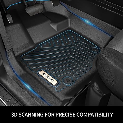 Miniatura 2 de OEDRO Alfombrillas compatibles con Honda HRV HR-V 2016-2021, juego de revestimientos delanteros y de segunda fila, protector de TPE negro para todo