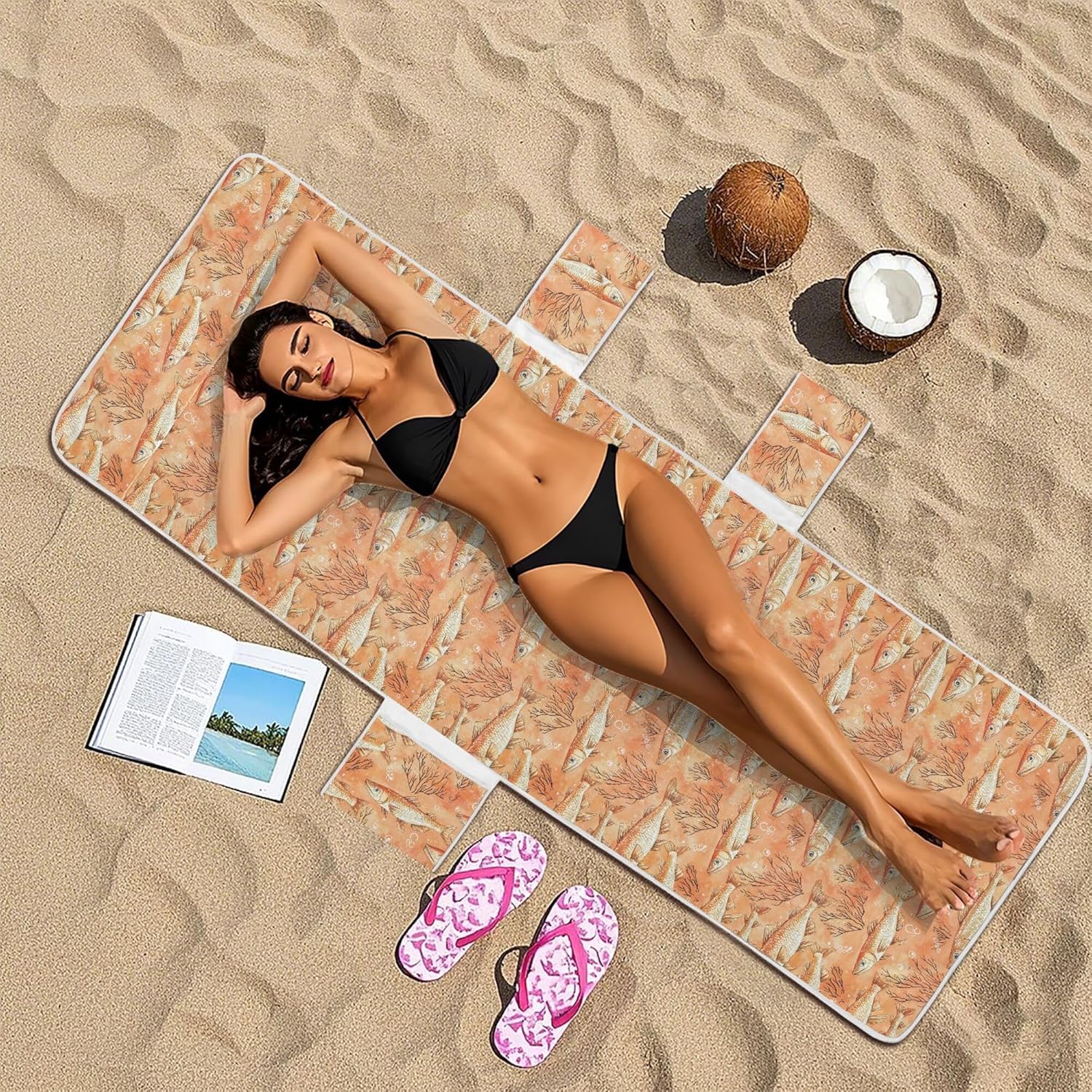 Patio Lounge Chair Covers Soft Sturdy Patio Chaise Lounge Slipcover for Beach Garden Courtyard Trips 85x30in Aesthetic Tarpon Fishes