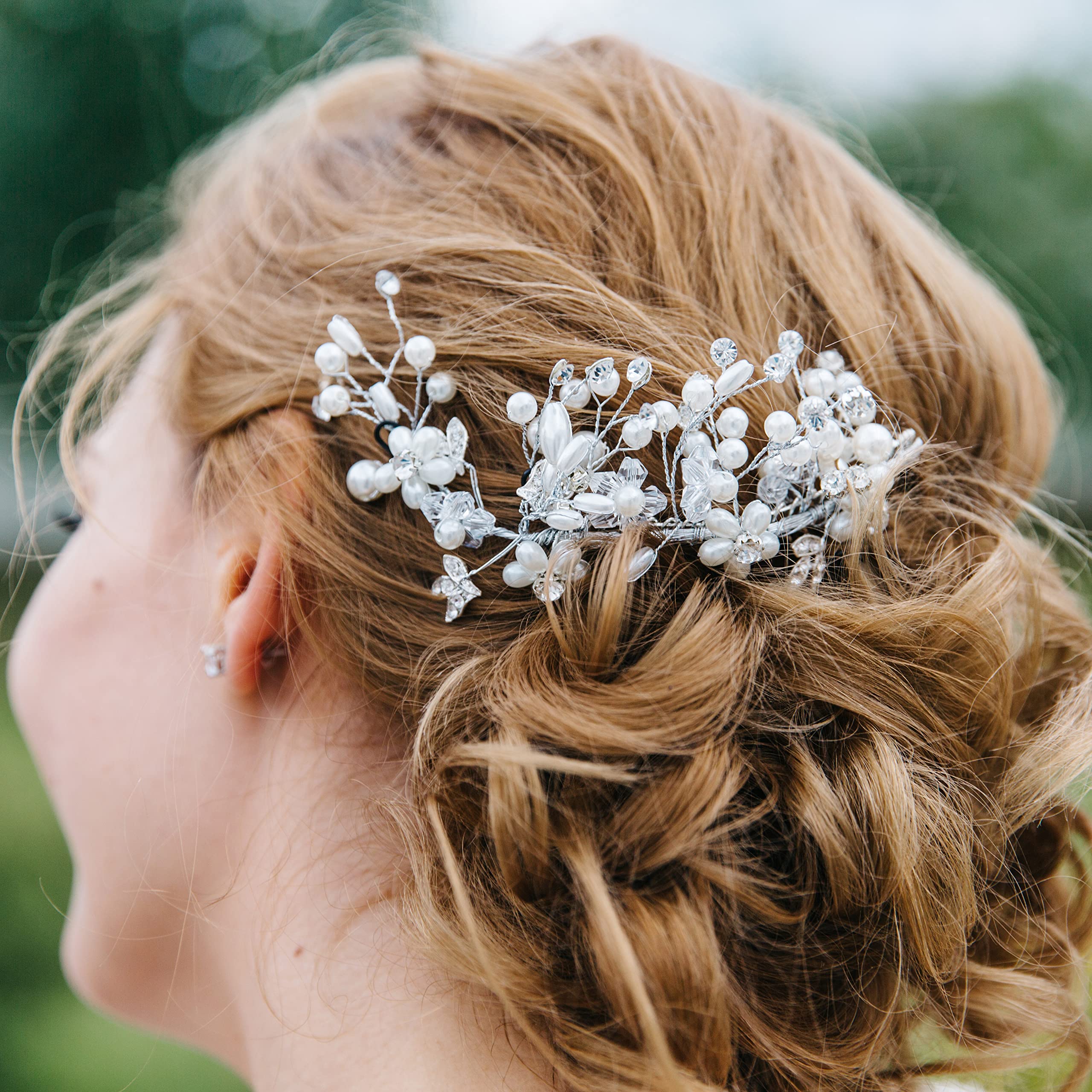 50 pezzi pettine per capelli da sposa, accessori per capelli da sposa, pettine laterale per capelli a forma di U con perle di strass per capelli per spose e damigelle d'onore
