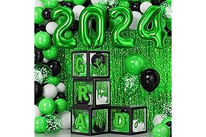 2024 Graduation Party Decorations Green and Black 82PCS