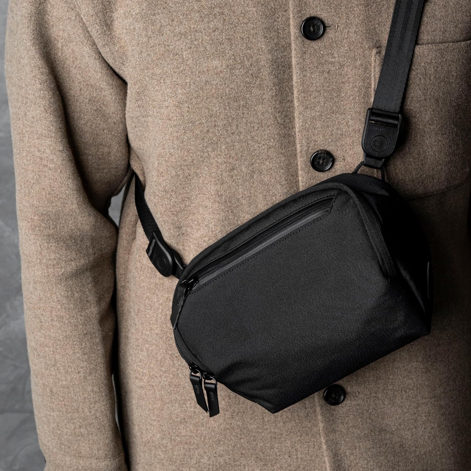 ALPAKA Vertex Pouch Mini 2L - EDC Sling Bag, Fits E-Readers and a Large Smart Phone or Small Essentials, Mens Crossbody Travel Bag, Weatherproof Black Axoflux 300D Fabric - Image 7