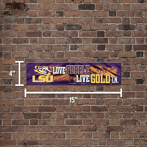 Vista 591 de Rico Industries Letrero de plástico de la NCAA de plástico de 4 x 16 pulgadas Alternativo