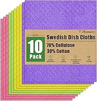 Vista 27 de Homaxy Paños de cocina suecos para cocina, paquete de 10 paños de esponja de celulosa reutilizables y lavables, toallas de papel absorbentes y sin