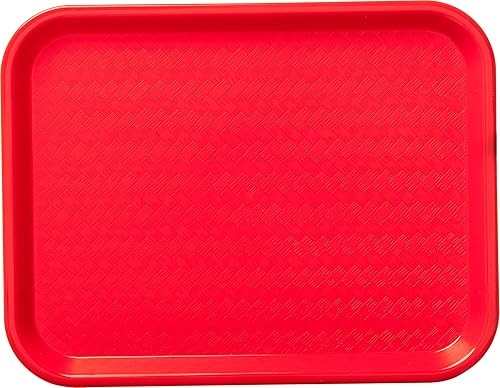 Miniatura 2 de Carlisle FoodService Products - Bandeja estándar para cafeteríacomida rápida, de 10 x 14 pulgadas, color rojo (paquete de 2)