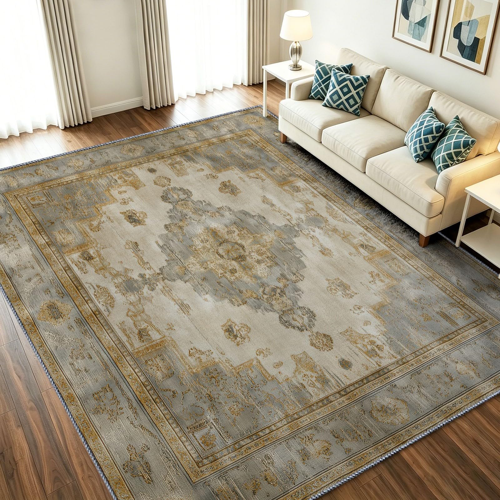 Alfombra antideslizante pequeña para pasillo interior lavable a máquina de 90x150