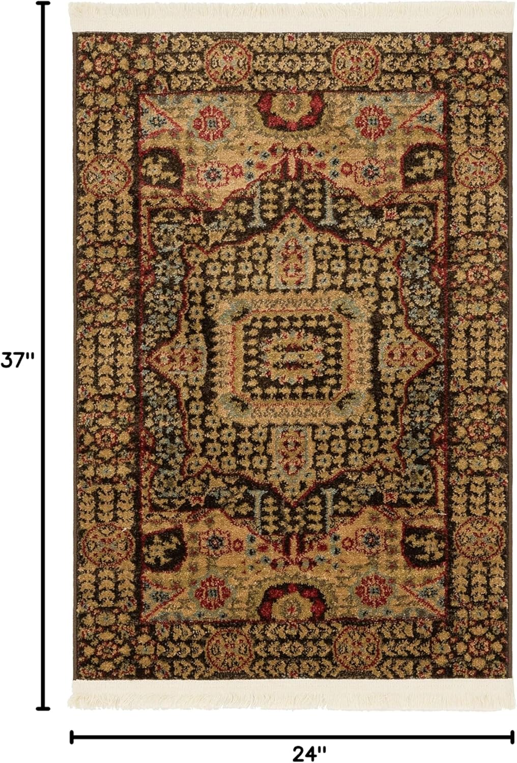 Unique Loom Palace Collection Area Rug (2'x 3' 1" Rectangle, Brown/ Light Blue)