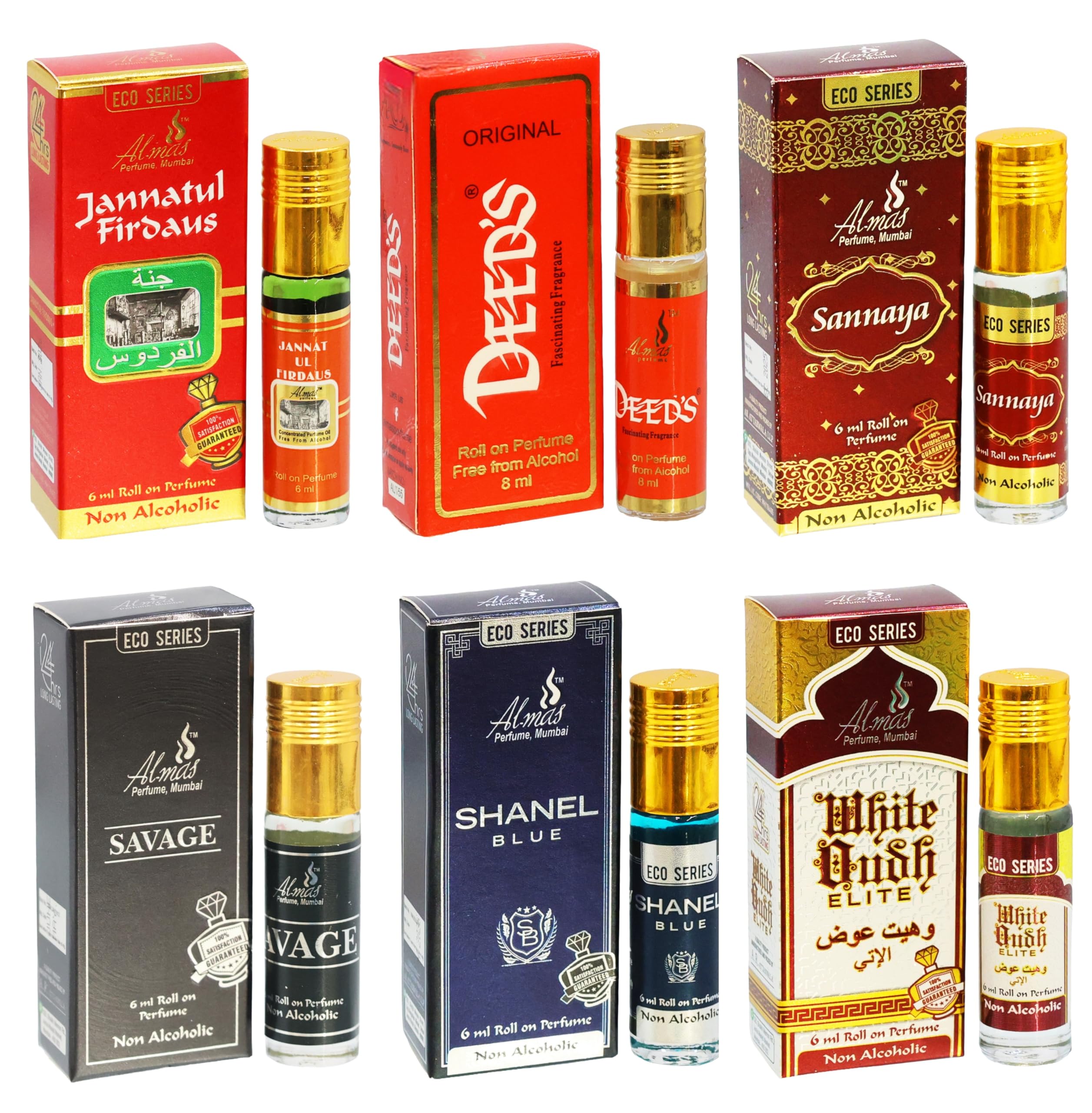 Generic Almas Perfume Non Alcoholic Roll On Attar Oil 6 Count - Image 1