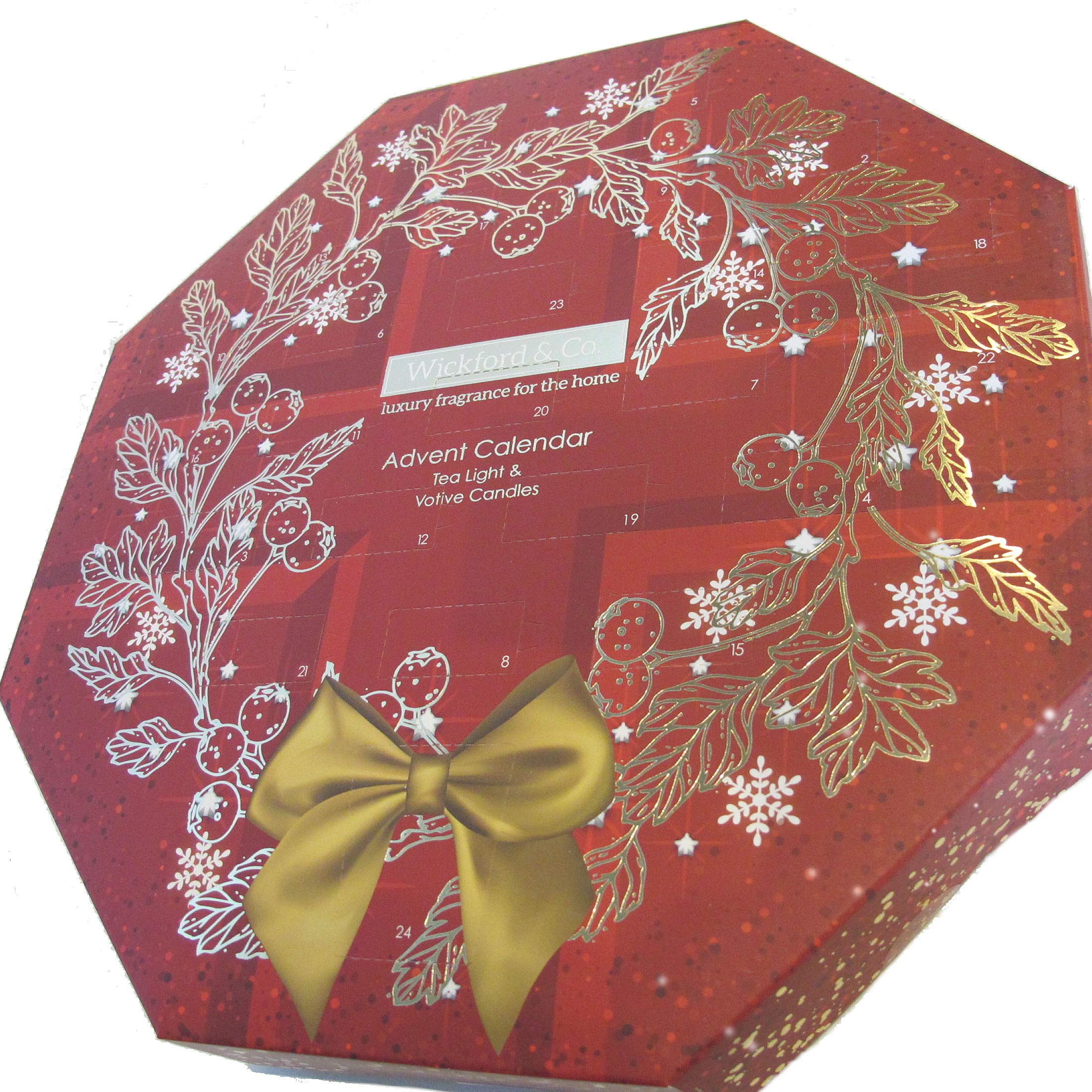 Wickford Merry Christmas Advent Candles Gift Box Warm Apple & Cinnamon, Gingerbread, Magical Christmas Tree, Vanilla Snowflake Co Festive Countdown